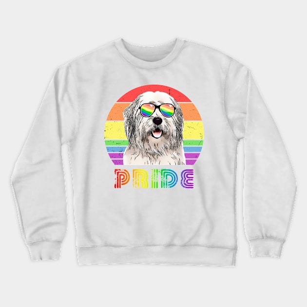 LGBTQ Old English Sheepdog Dog Rainbow Gay Pride Crewneck Sweatshirt by TheBeardComic